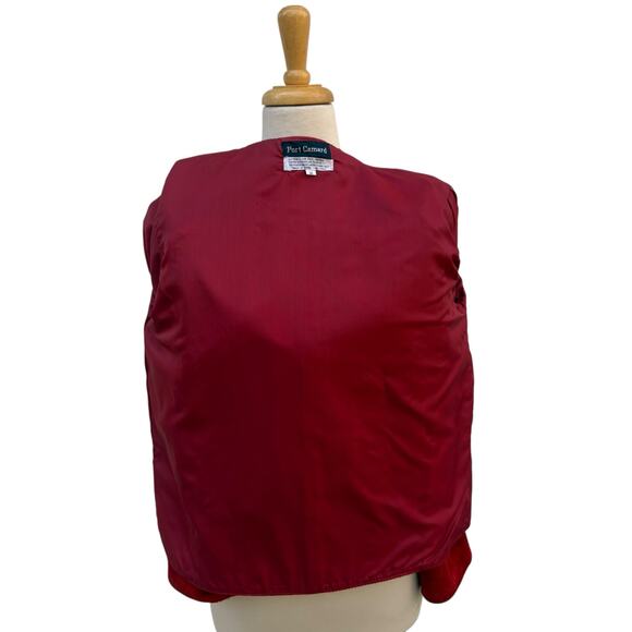 VTG 80s Red Suede Leather Jacket Med Long Sleeve Hook Closure Retro Western Bold - Picture 6 of 14